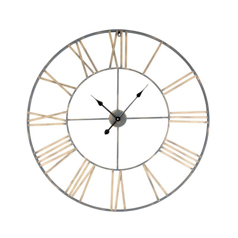 Solange Round Metal Wall Clock - 36" Light Gray
