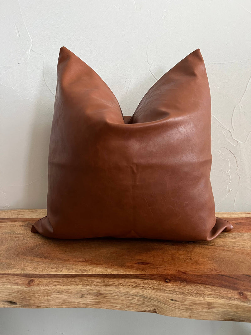 Faux leather throw pillow cover