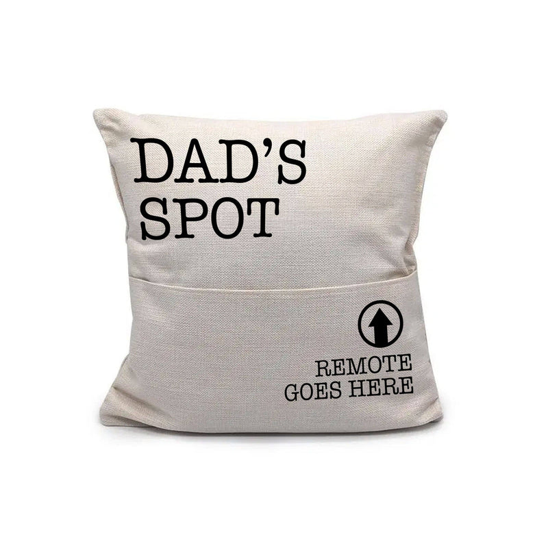 Dad's remote throw pillow cover funny dad's spot father's day gifts throw pillow