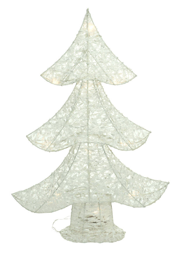 White Standing 3-Tier Lighted Tree