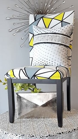 Gray & Yellow Retro Chair Cover